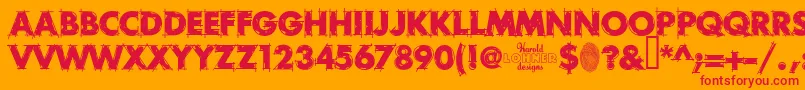 RoughDraft Font – Red Fonts on Orange Background