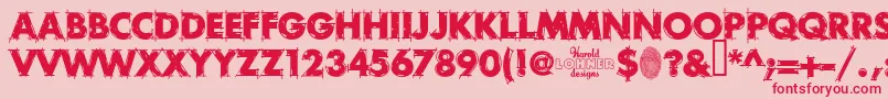 フォントRoughDraft – ピンクの背景に赤い文字