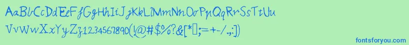 Mqsmagic Font – Blue Fonts on Green Background
