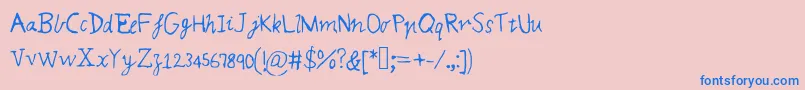 フォントMqsmagic – ピンクの背景に青い文字