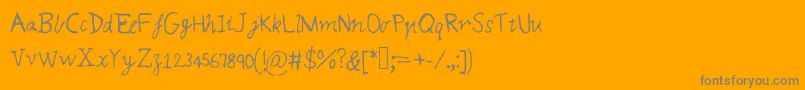 Mqsmagic-Schriftart – Graue Schriften auf orangefarbenem Hintergrund