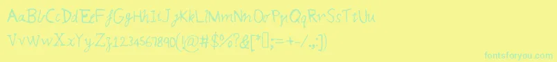 フォントMqsmagic – 黄色い背景に緑の文字