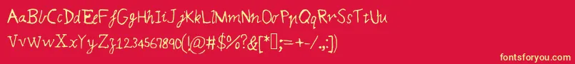 Mqsmagic-Schriftart – Gelbe Schriften auf rotem Hintergrund