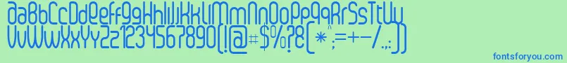 SenziRegular Font – Blue Fonts on Green Background