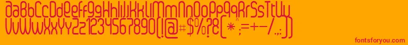 フォントSenziRegular – オレンジの背景に赤い文字