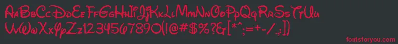 Waltograph Font – Red Fonts on Black Background