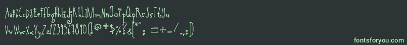 Fonte Anotherhandfont – fontes verdes em um fundo preto