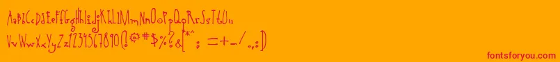 Anotherhandfont-Schriftart – Rote Schriften auf orangefarbenem Hintergrund