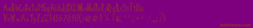 CartoonTunes-Schriftart – Braune Schriften auf violettem Hintergrund