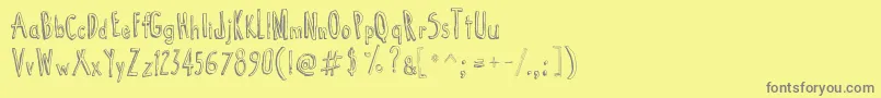 CartoonTunes Font – Gray Fonts on Yellow Background