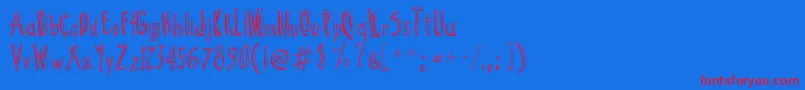 CartoonTunes-Schriftart – Rote Schriften auf blauem Hintergrund