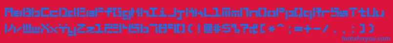 フォントBraciolaMsExbStencil – 赤い背景に青い文字