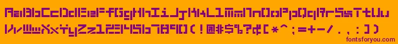 Шрифт BraciolaMsExbStencil – фиолетовые шрифты на оранжевом фоне