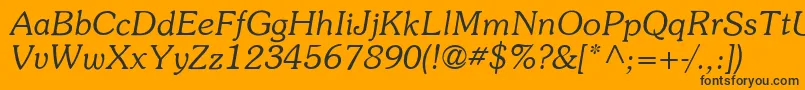 ItcSouvenirLtLightItalic Font – Black Fonts on Orange Background