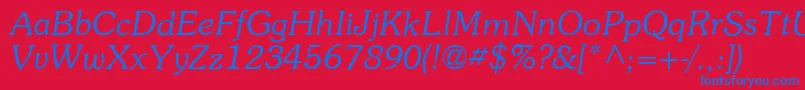 ItcSouvenirLtLightItalic Font – Blue Fonts on Red Background