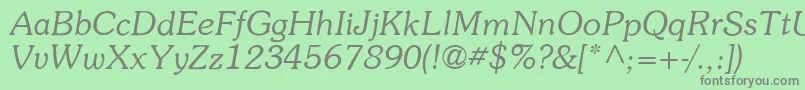 ItcSouvenirLtLightItalic Font – Gray Fonts on Green Background