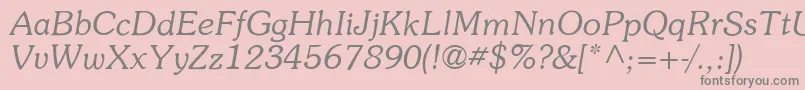 ItcSouvenirLtLightItalic Font – Gray Fonts on Pink Background