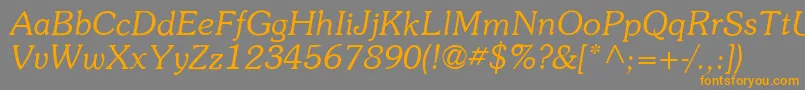 ItcSouvenirLtLightItalic Font – Orange Fonts on Gray Background