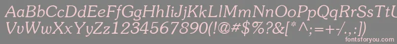 ItcSouvenirLtLightItalic Font – Pink Fonts on Gray Background