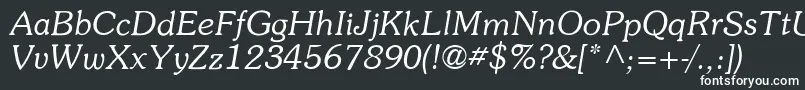 ItcSouvenirLtLightItalic Font – White Fonts on Black Background