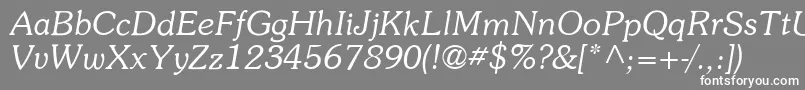 ItcSouvenirLtLightItalic Font – White Fonts on Gray Background