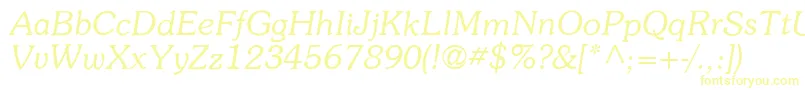 ItcSouvenirLtLightItalicフォントについての詳細 フォントItcSouvenirLtLightItalic – 黄色のフォント