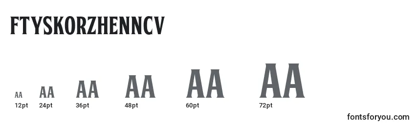 sizes of ftyskorzhenncv font, ftyskorzhenncv sizes