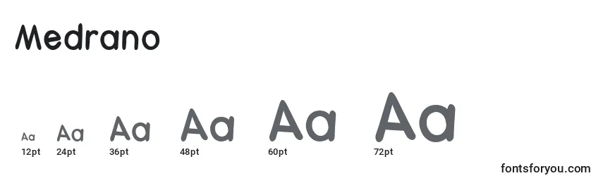 sizes of medrano font, medrano sizes