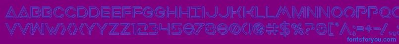 Earthorbiterengraved Font – Blue Fonts on Purple Background