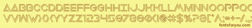 Earthorbiterengraved Font – Brown Fonts on Yellow Background