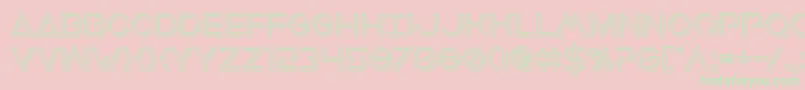 Fonte Earthorbiterengraved – fontes verdes em um fundo rosa
