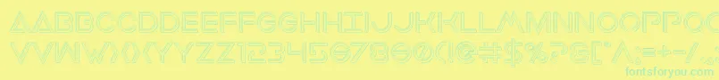 Earthorbiterengraved Font – Green Fonts on Yellow Background