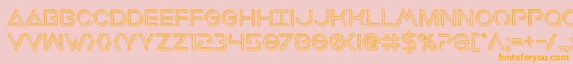 Earthorbiterengraved Font – Orange Fonts on Pink Background