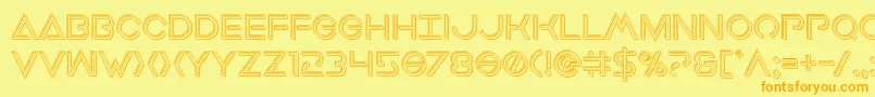 Earthorbiterengraved Font – Orange Fonts on Yellow Background