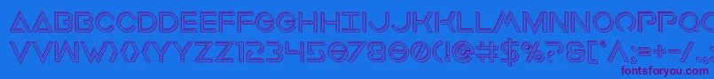 Earthorbiterengraved Font – Purple Fonts on Blue Background