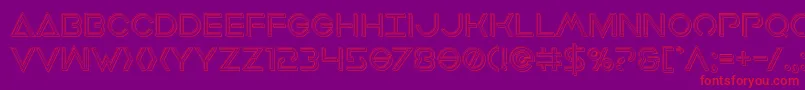 Earthorbiterengraved Font – Red Fonts on Purple Background