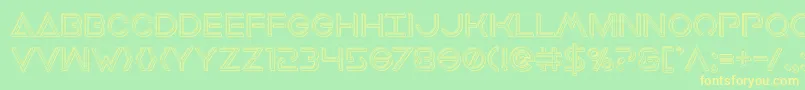 Earthorbiterengraved Font – Yellow Fonts on Green Background