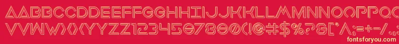 Earthorbiterengraved Font – Yellow Fonts on Red Background