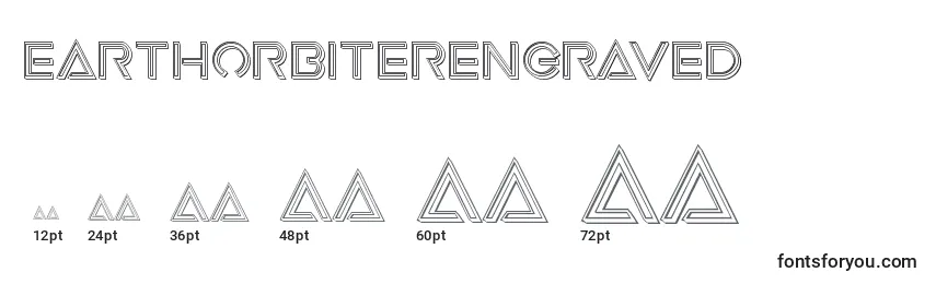 Размеры шрифта Earthorbiterengraved