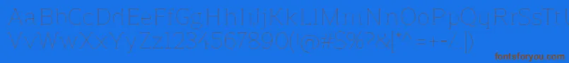 ReganslabUltralight Font – Brown Fonts on Blue Background