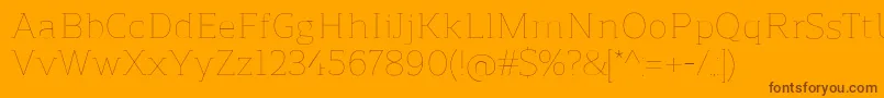 ReganslabUltralight Font – Brown Fonts on Orange Background