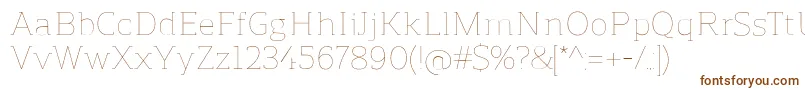 ReganslabUltralight Font – Brown Fonts on White Background