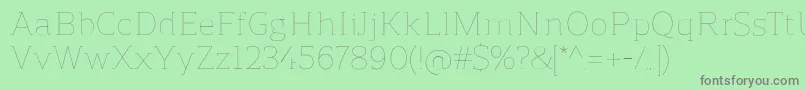 ReganslabUltralight Font – Gray Fonts on Green Background