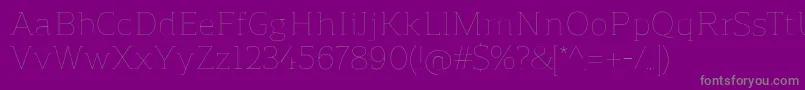 ReganslabUltralight Font – Gray Fonts on Purple Background