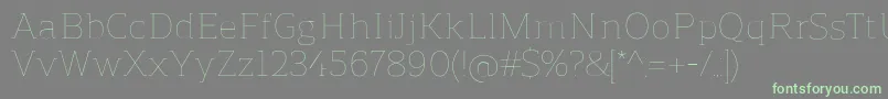 ReganslabUltralight Font – Green Fonts on Gray Background