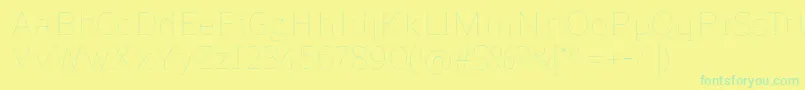 ReganslabUltralight-Schriftart – Grüne Schriften auf gelbem Hintergrund