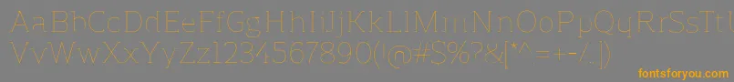 ReganslabUltralight Font – Orange Fonts on Gray Background