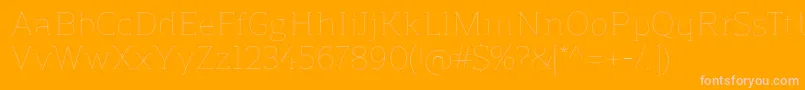 ReganslabUltralight-Schriftart – Rosa Schriften auf orangefarbenem Hintergrund