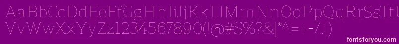 ReganslabUltralight Font – Pink Fonts on Purple Background