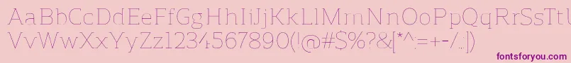 ReganslabUltralight Font – Purple Fonts on Pink Background